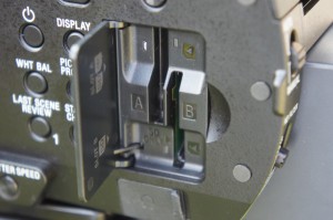 Dual SD card slots on the PXw-X70