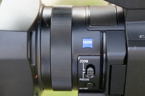 The zoom/focus ring on the PXW-X70.